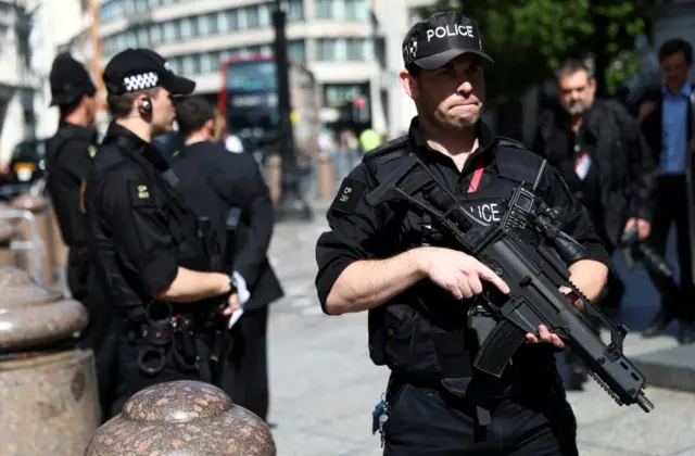 Armed police outside St Pauls Cathedral