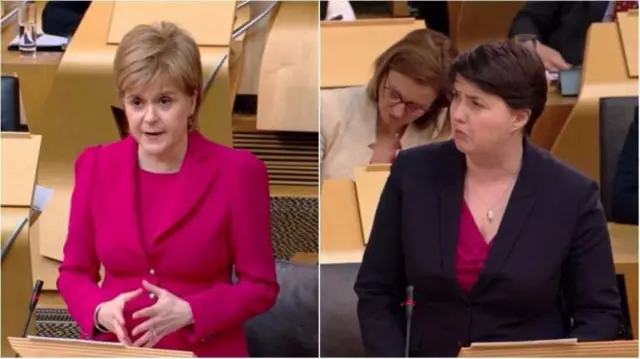 Nicola Sturgeon and Ruth Davidson clashed over the welfare reform policy