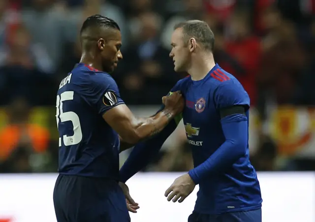 Antonio Valencia and Wayne Rooney