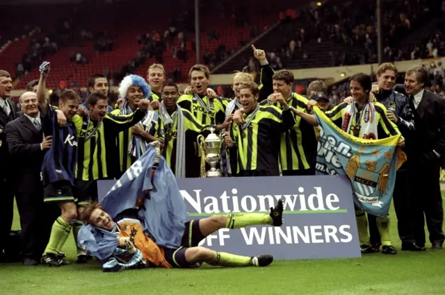 Manchester City celebrate promotion