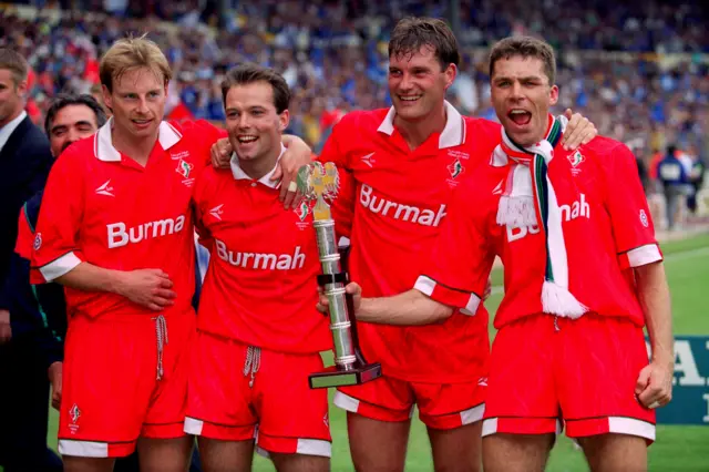 Swindon Town celebrate promotion