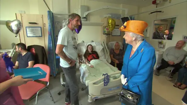 The Queen in a hospital