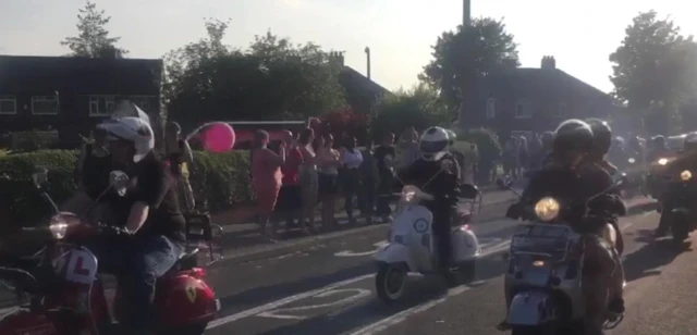 Bikers leave Olivia's hometown of Bury