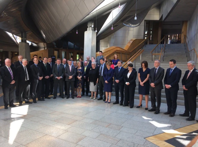 MSPs observe a one minute silence for the victims of the Manchester attack