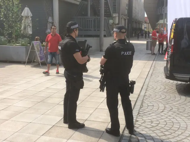 Armed officers in Bury St Edmunds