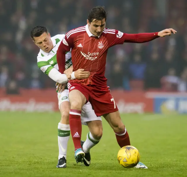 Celtic's Callum McGregor and Aberdeen's Kenny McLean