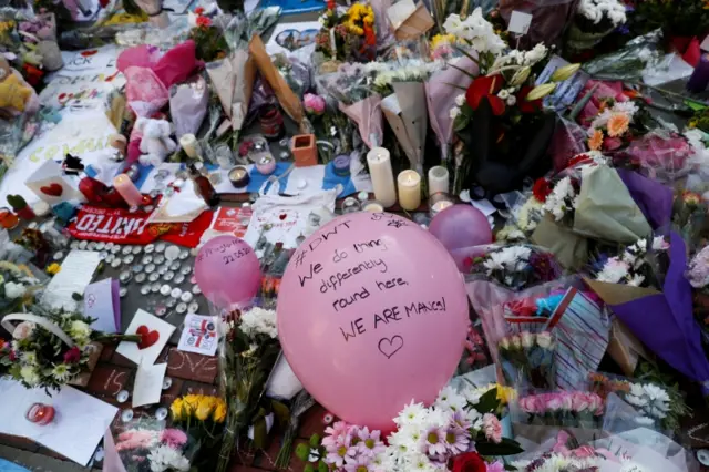 Tributes for victims in central Manchester