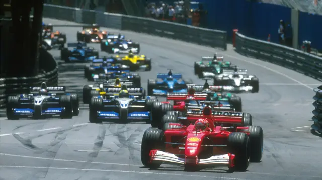 Michael Schumacher leads for Ferrari in 2001