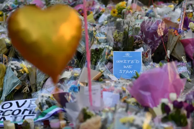 Tributes for victims in central Manchester