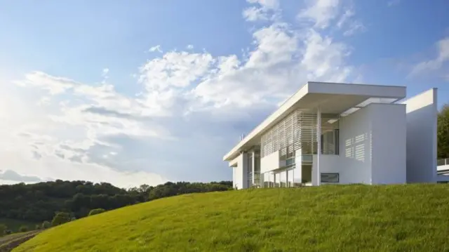 A modern house built for the actor Rowan Atkinson near Wallingford in Oxfordshire