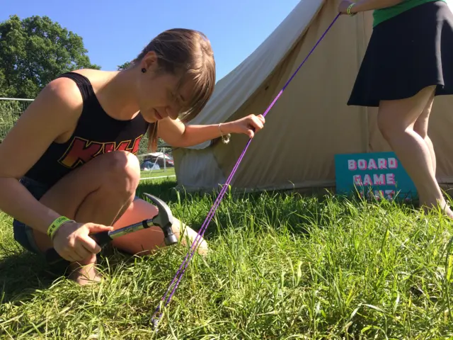 Pitching a tent