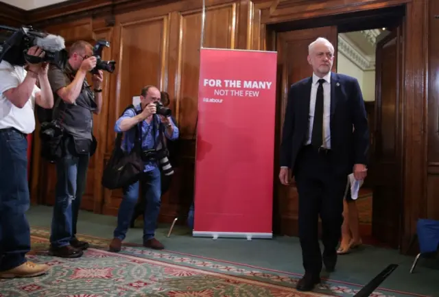 Jeremy Corbyn prepares to give speech in central London