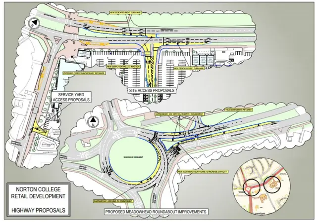 Map of roadworks on Bochum Parkway in Sheffield