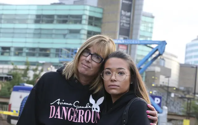 Stephanie Hill (L) and daughter Kennedy who attended the concert by Ariana Grande