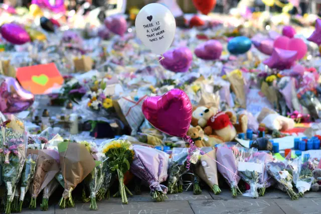 Floral tributes in Manchester