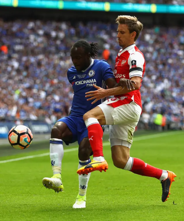 Victor Moses and Nacho Monreal