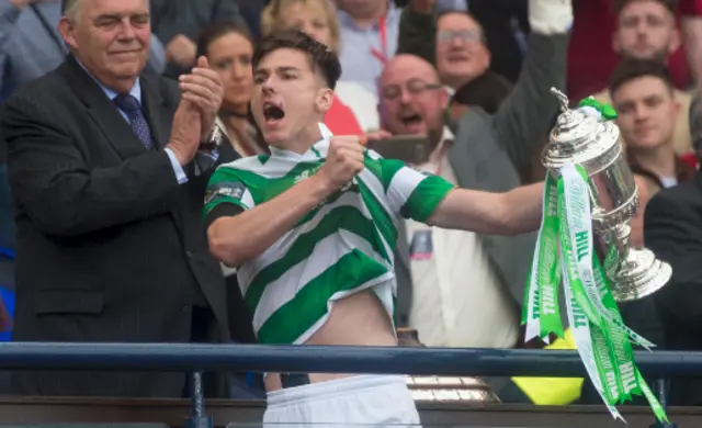 Kieran Tierney with the Scottish Cup