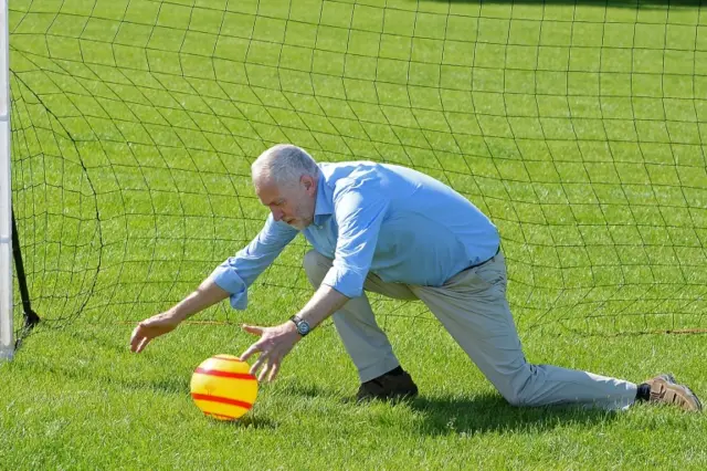 Jeremy Corbyn on Hackney Marshes