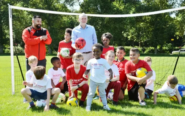 Jeremy Corbyn on Hackney Marshes