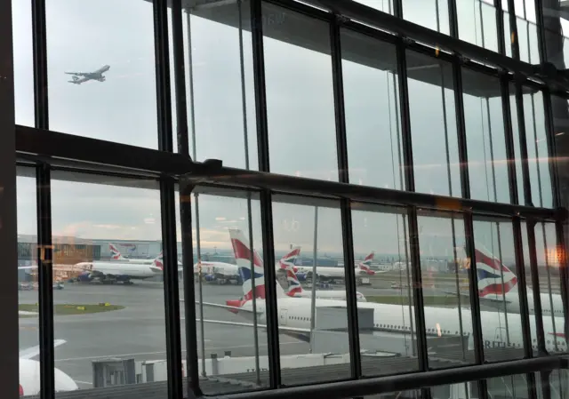 The view from inside Terminal 5 at Heathrow