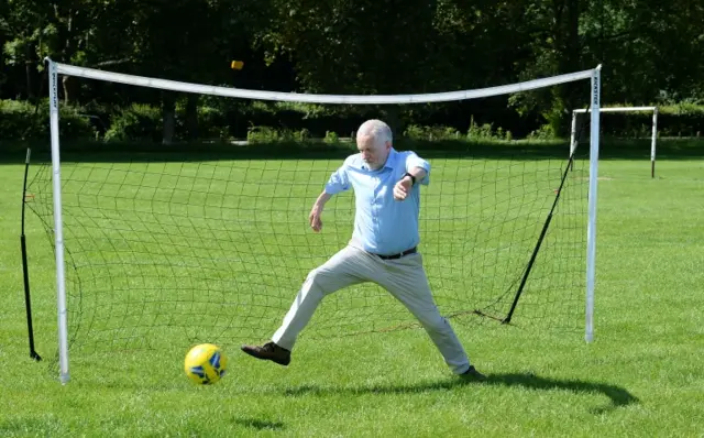 Jeremy Corbyn on Hackney Marshes