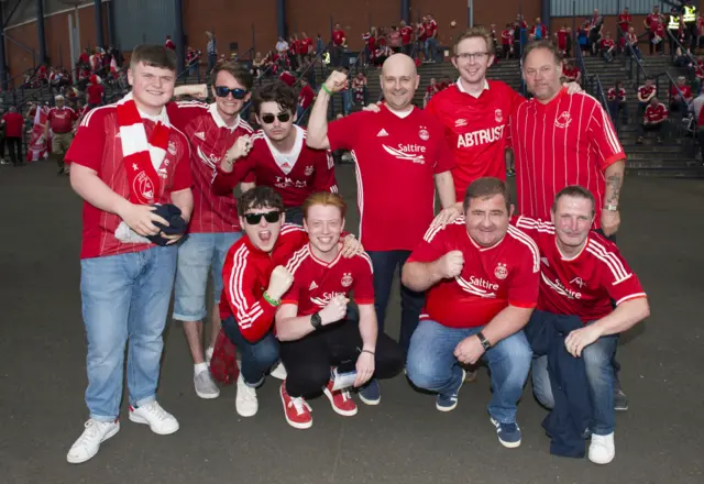 These Aberdeen fans have gone for the more casual approach to the big day