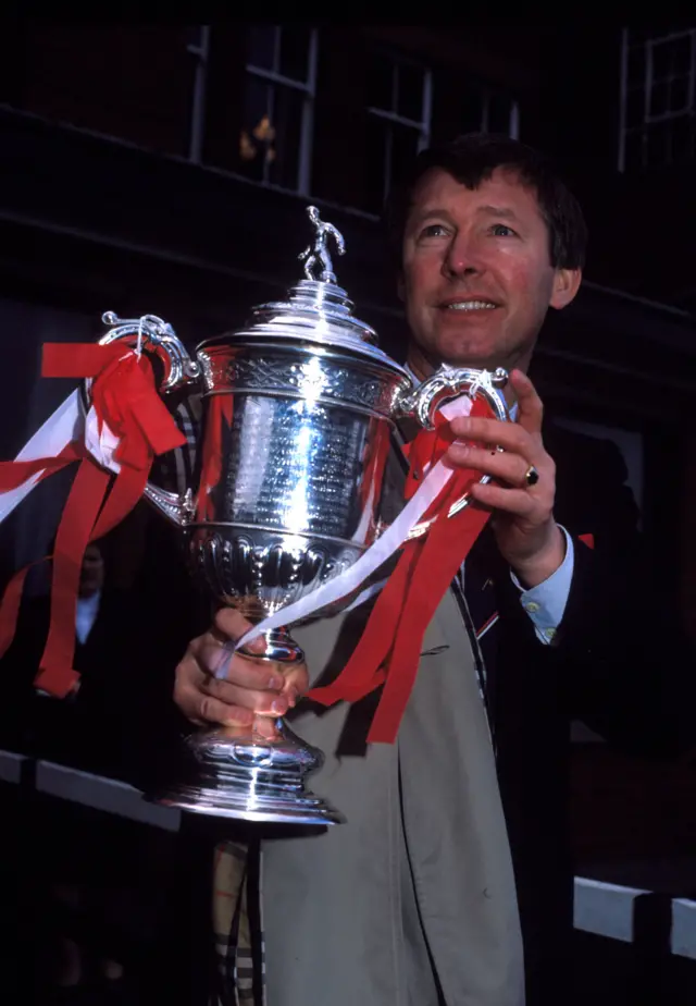 Sir Alex Ferguson with the Scottish Cup