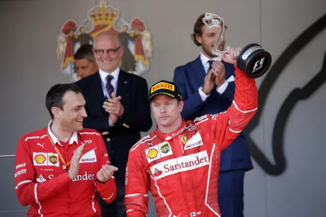 Raikkonen on the podium