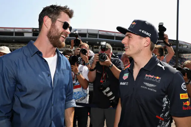 Hemsworth with Verstappen