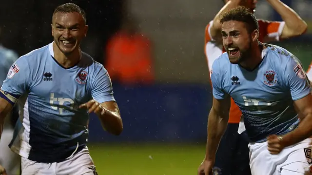 Blackpool players celebrate