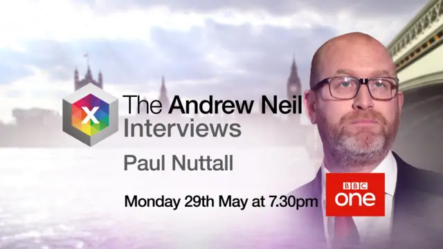 Paul Nuttall faces Andrew Neil, 29 May, 7.30 pm on BBC One