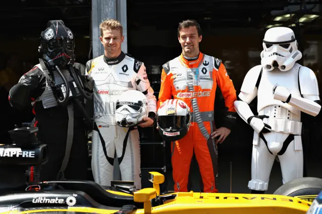 Hulkenberg and Palmer with Star Wars characters