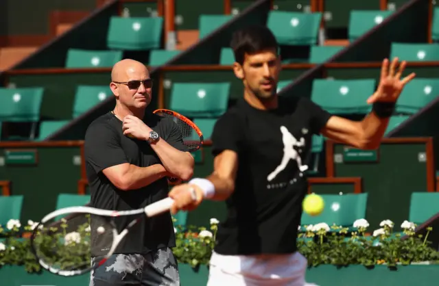 Andre Agassi and Novak Djokovic