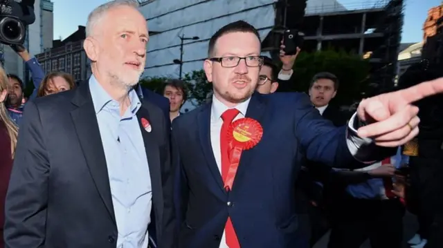 Jeremy Corbyn with Labour election co-ordinator Andrew Gwynne