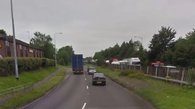 A50 westbound at the junction with B5030