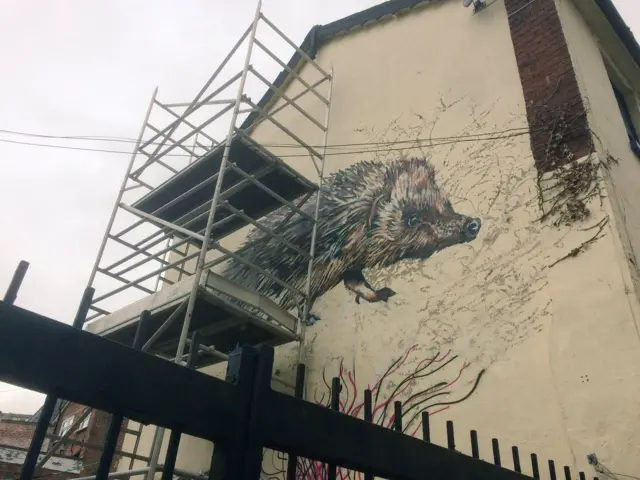 The hedgehog mural