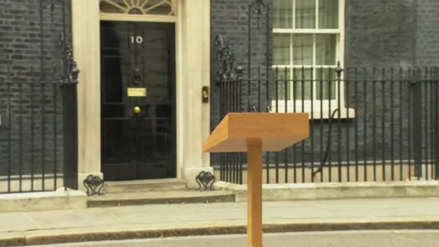 Lectern outside Downing Street