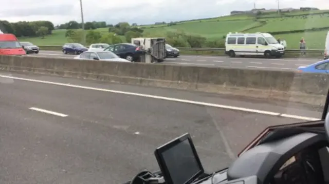 Caravan on the M62