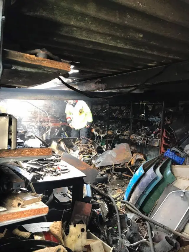 Car parts garage explosion