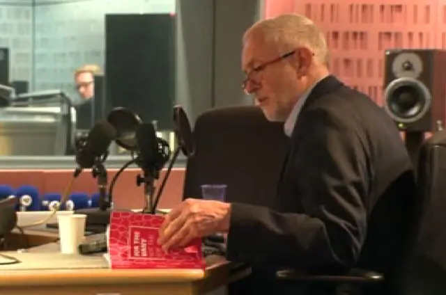 Corbyn checks manifesto