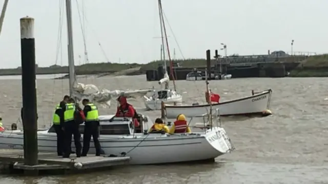 Boat on river Ore