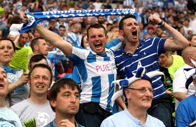 Town fans celebrate