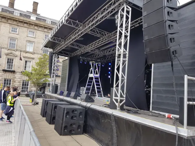 Stage in Huddersfield town centre