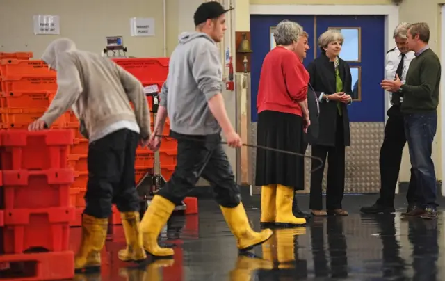 Theresa May visits fishery