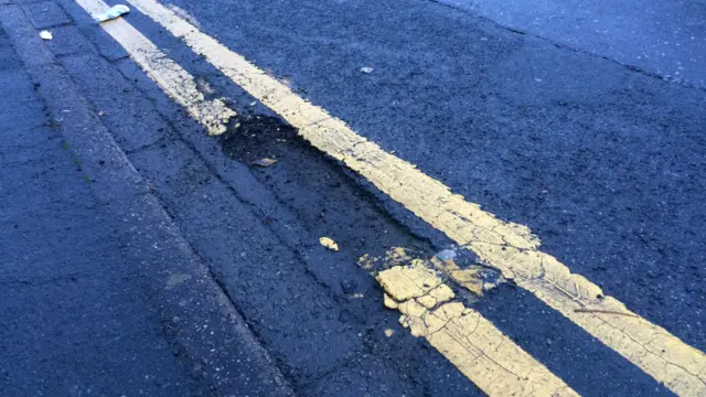 Pothole in Staffordshire