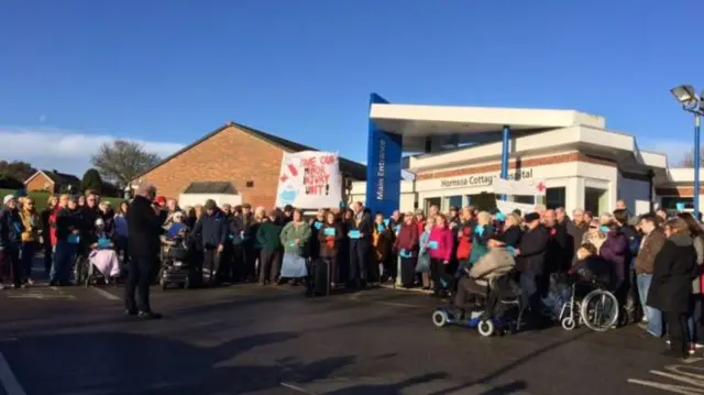 Protestors at Hornsea Cottage last year