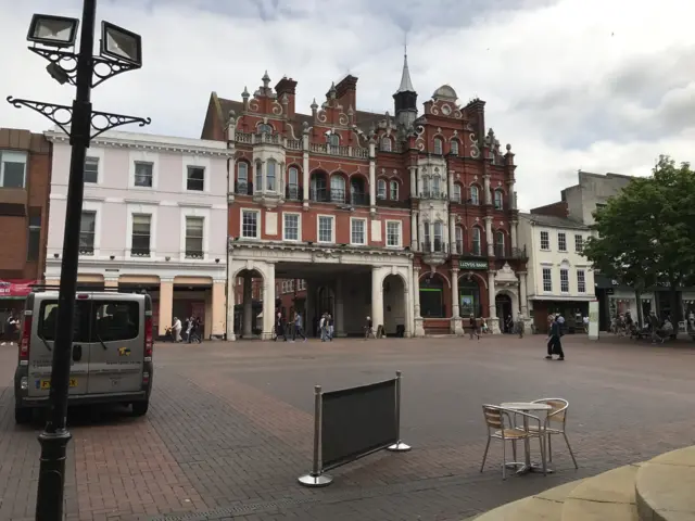 Cornhill area from steps of Town Hall