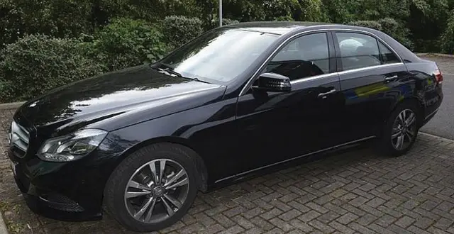 Black Mercedes e220 car which Renata used to driver her daughter to school