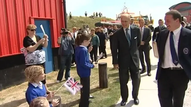 Prince Philip at Caister lifeboat station