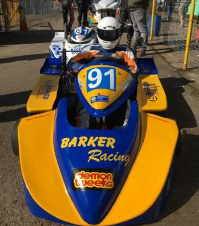 George taking part in the British 125 Karting Championships